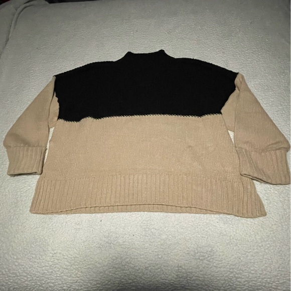 ASOS design curve high neck sweater size 22 colour block black and camel - Picture 5 of 9
